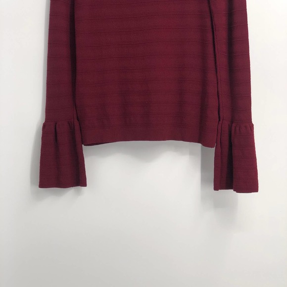 Ann Taylor Pullover Sweater Rib Knit Scoop Neck Long Sleeve Red Medium - Picture 8 of 10